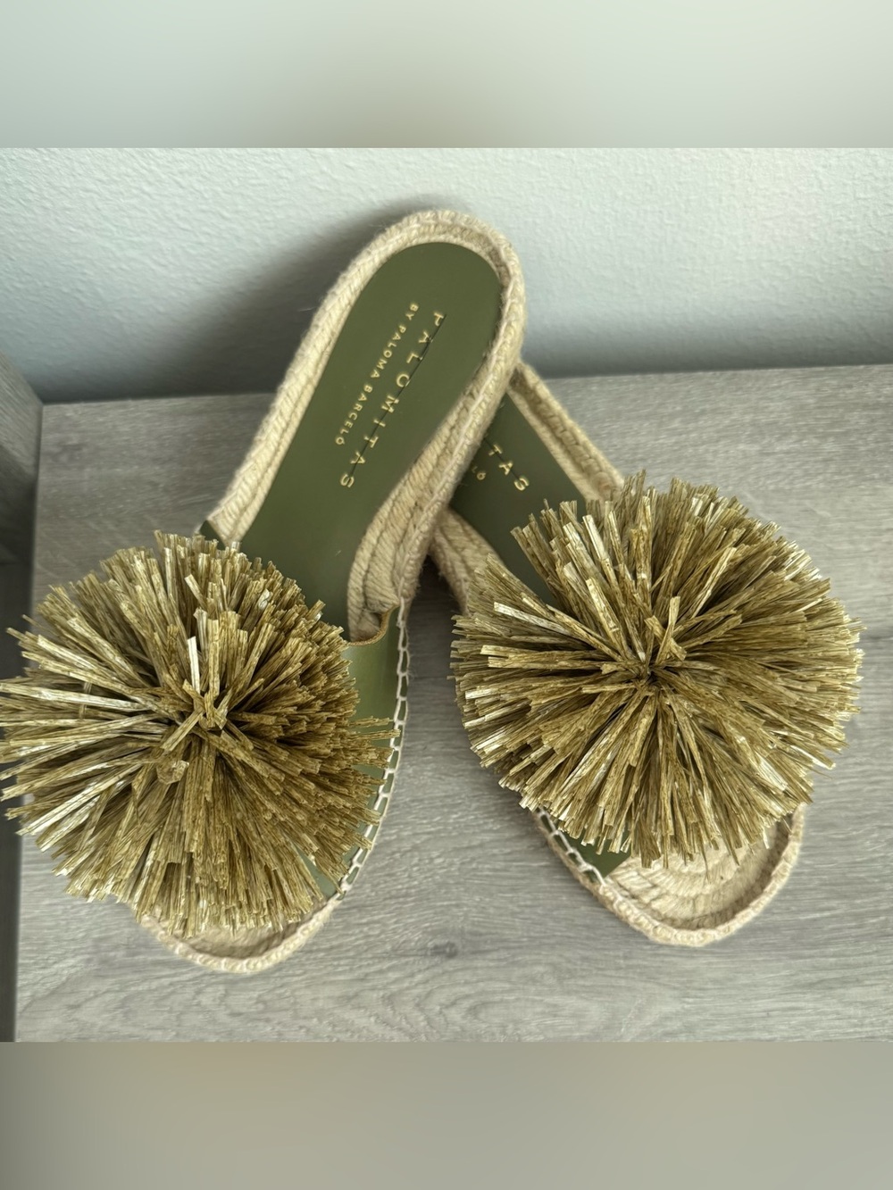 Palomitas by Paloma Barceló Agnes Pom Slides (US Women’s Size 9.5 / EU 41). Beau